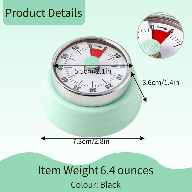 VOVCIG Stainless Steel Sauna Timer, Mechanical Clock Timer Sauna Accessory for Sauna Rooms and Spas, Up to 55 Minutes, Mechanical Self Drive No Batteries Required (Green) - Image 2